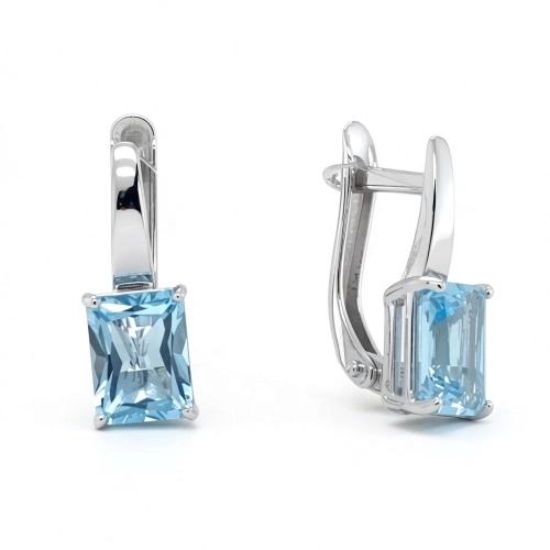 Серьги из серебра 925 пробы с топазами