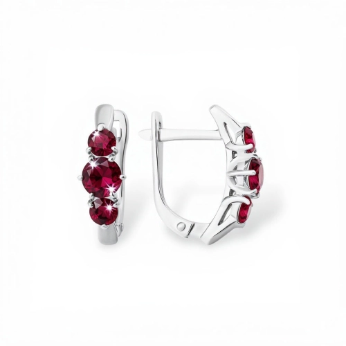 Серьги из серебра 925 пробы с гранатами
