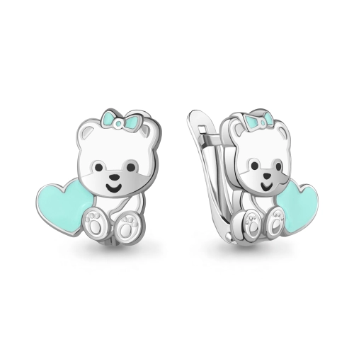 Серьги из серебра 925 пробы с эмалью