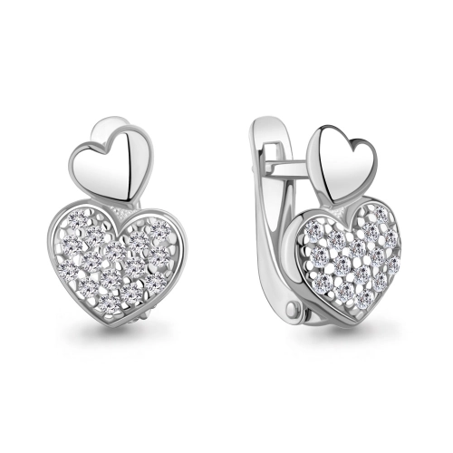 Серьги из серебра 925 пробы с фианитами
