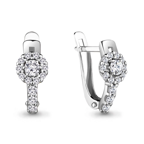 Серьги из серебра 925 пробы с фианитами