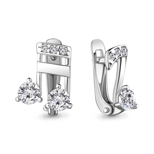 Серьги из серебра 925 пробы с фианитами