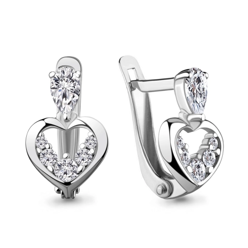 Серьги из серебра 925 пробы с фианитами