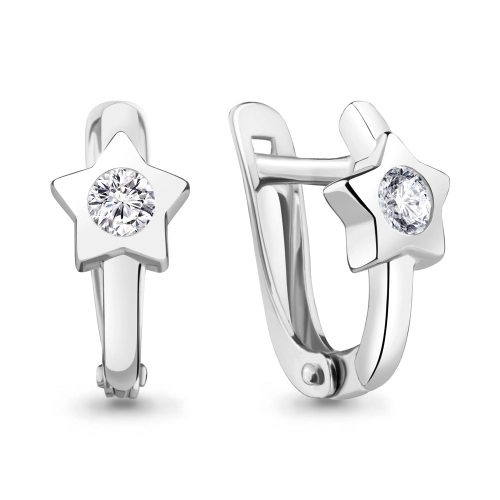 Серьги из серебра 925 пробы с фианитами