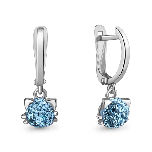 Серьги (925) цветное стекло