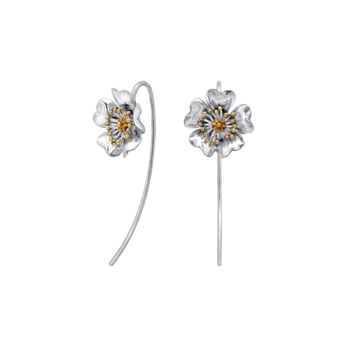 Серьги продевки из серебра 925 пробы