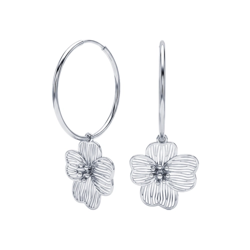 Серьги конго из серебра 925 пробы