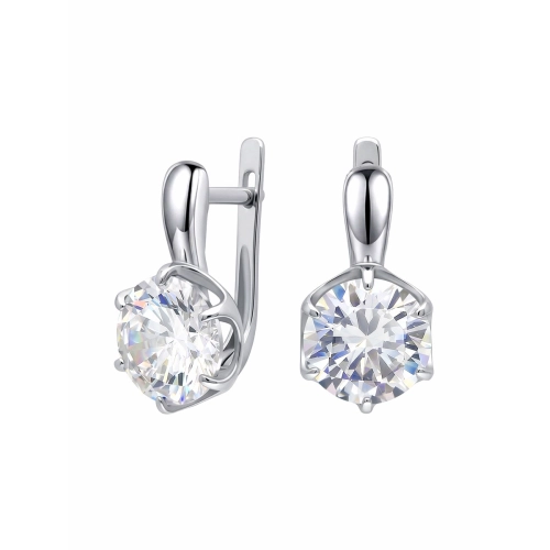 Серьги из серебра 925 пробы с фианитами