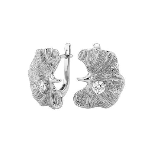 Серьги из серебра 925 пробы с фианитами