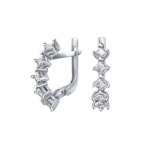 Серьги из серебра 925 пробы с фианитами