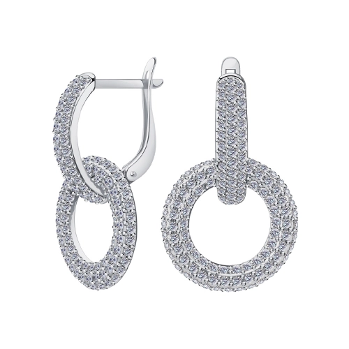 Серьги из серебра 925 пробы с фианитами