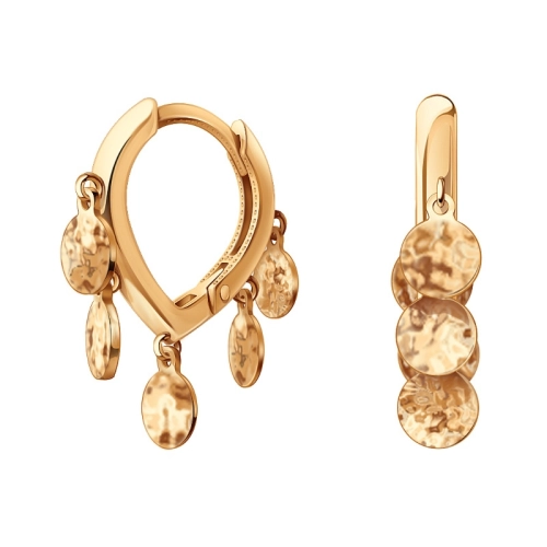 Серьги из серебра 925 пробы с позолотой