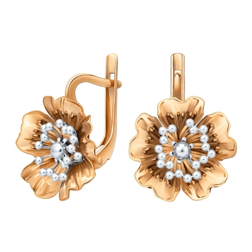 Серьги из серебра 925 пробы с позолотой