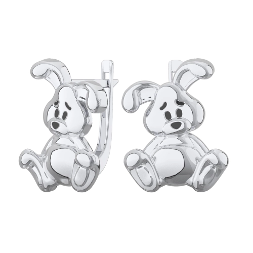 Серьги из серебра 925 пробы с эмалью