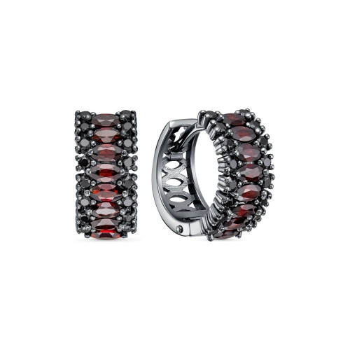 Серьги (925) гранат, шпинель