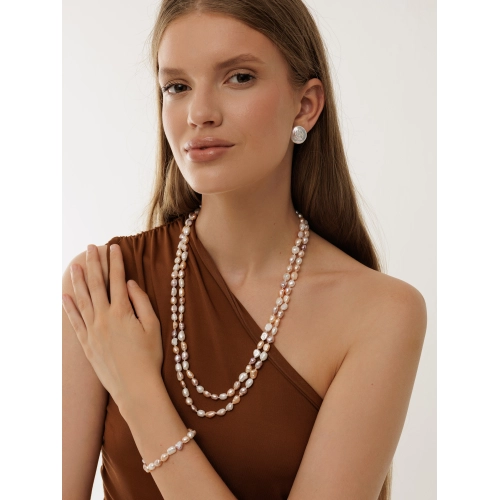 Серьги из серебра 925 пробы с жемчугом