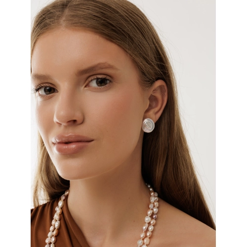 Серьги из серебра 925 пробы с жемчугом
