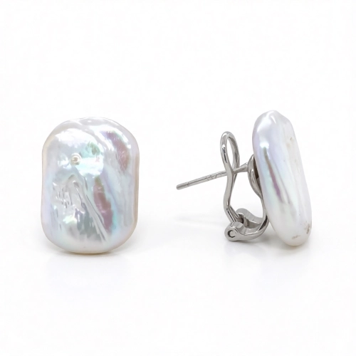 Серьги из серебра 925 пробы с жемчугом