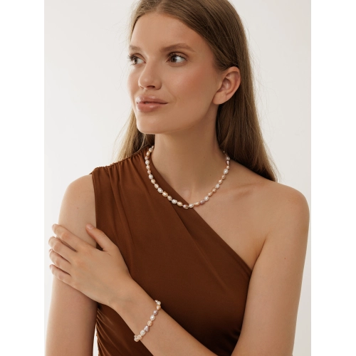 Колье из серебра 925 пробы с жемчугом
