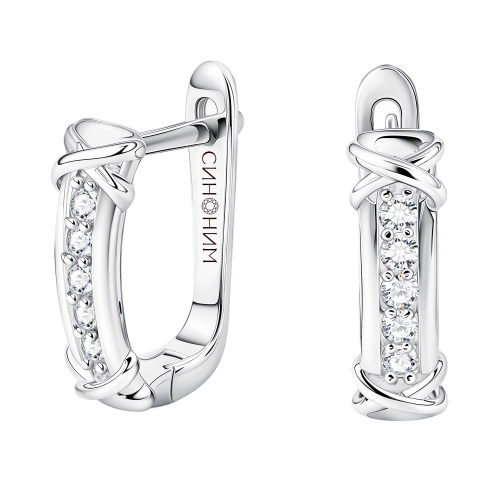 Серьги (925) бриллиант выращенный