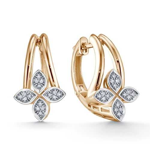 Серьги из золота 585 пробы с бриллиантами