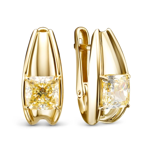 Серьги (585 ж) бриллианит цветной