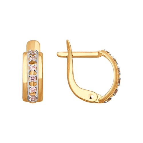 Серьги из золота 375 пробы с фианитами