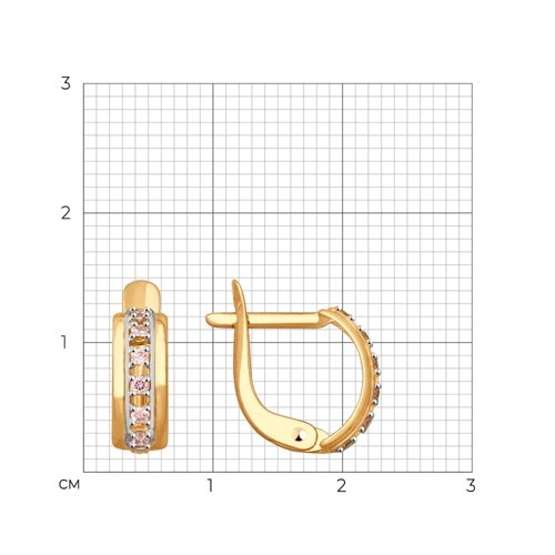 Серьги из золота 375 пробы с фианитами