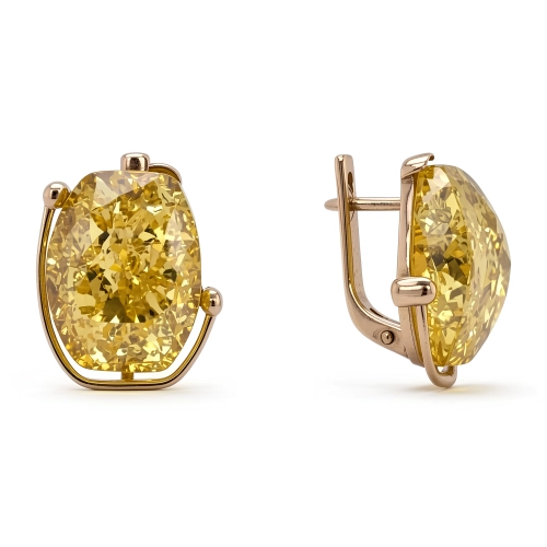 Серьги (925 п) янтарь желтый