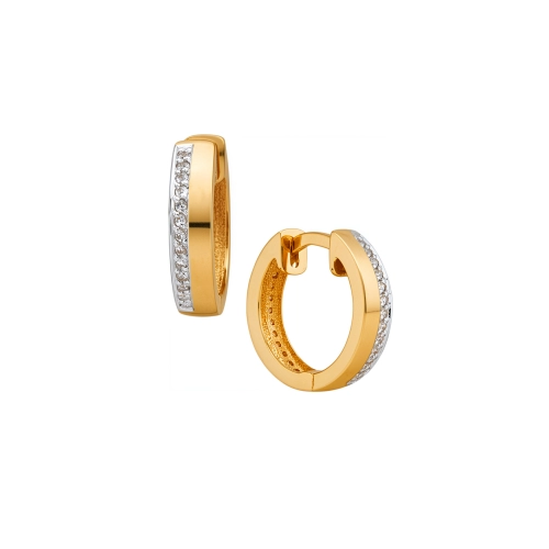 Серьги из золота 375 пробы с фианитами