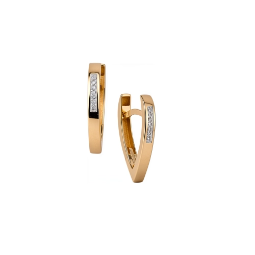 Серьги из золота 375 пробы с фианитами