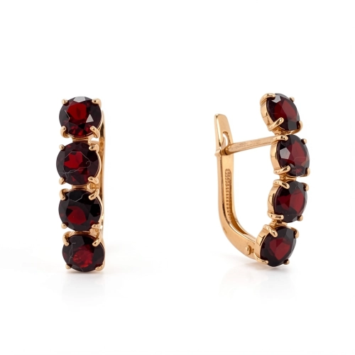 Серьги из золота 585 пробы с гранатом