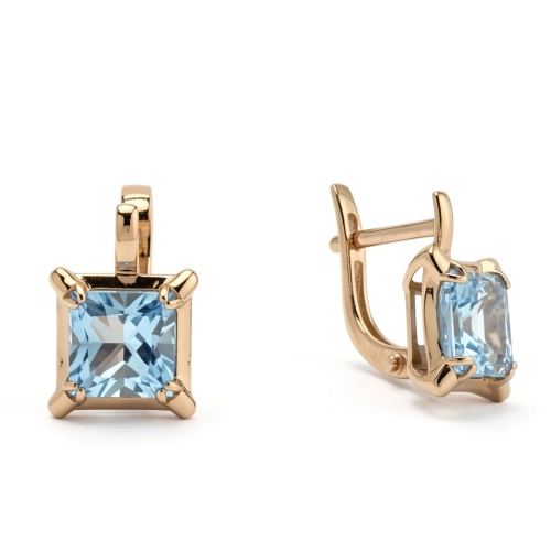 Серьги из золота 585 пробы с топазами