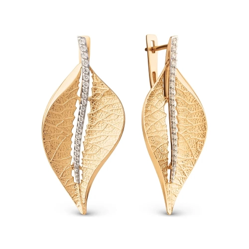 Серьги из золота 585 пробы с фианитами
