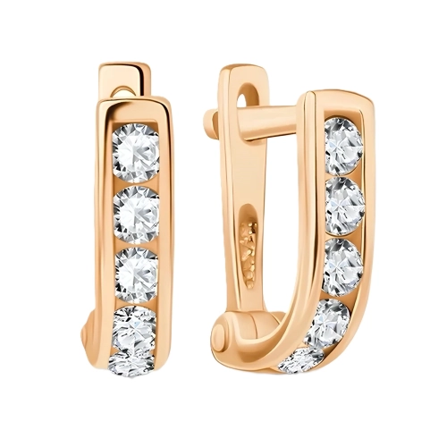 Серьги из золота 375 пробы с фианитами
