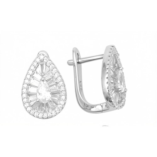 Серьги из серебра 925 пробы с цирконами