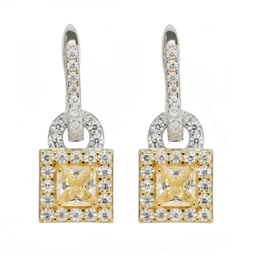 Серьги из серебра 925 пробы с цветными цирконами