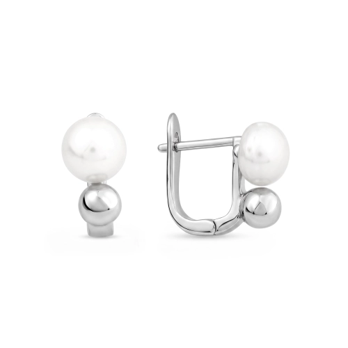 Серьги из серебра 925 пробы с жемчугом