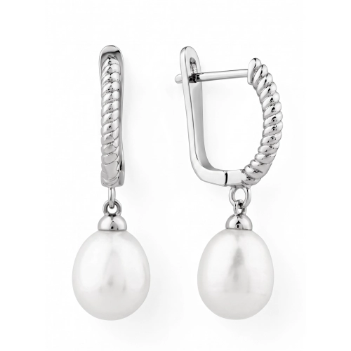 Серьги из серебра 925 пробы с жемчугом