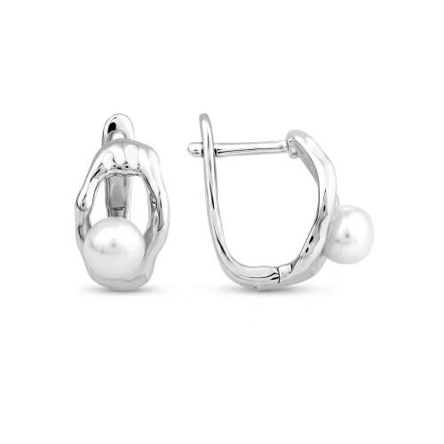 Серьги из серебра 925 пробы с жемчугом