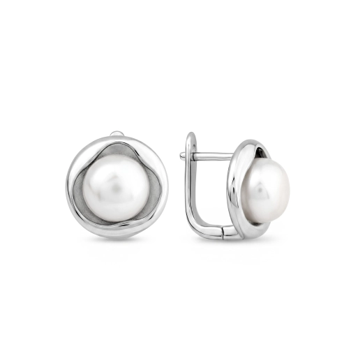 Серьги из серебра 925 пробы с жемчугом