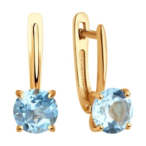 Серьги из золота 585 пробы с топазами