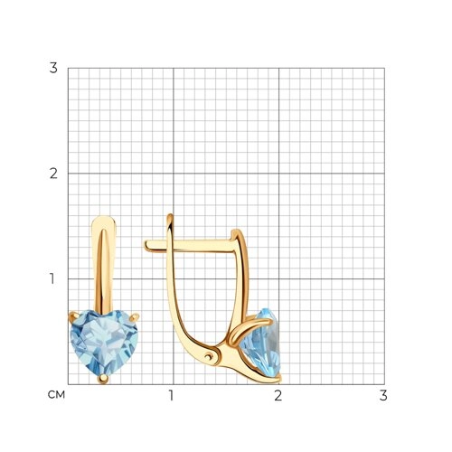 Серьги из золота 585 пробы с топазами