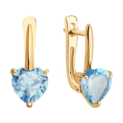 Серьги из золота 585 пробы с топазами