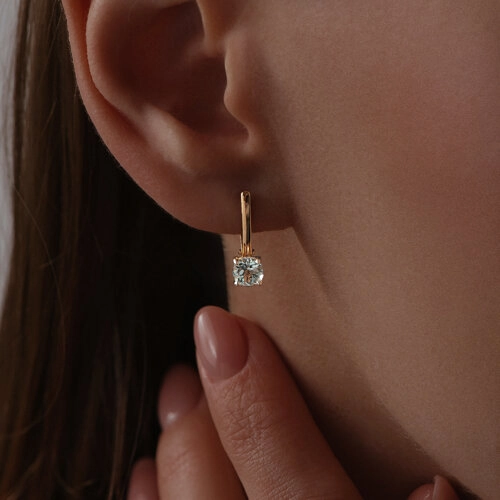 Серьги из золота 585 пробы с топазами
