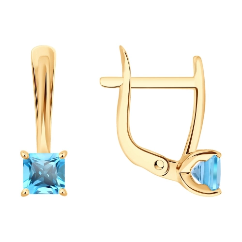Серьги из золота 585 пробы с топазами