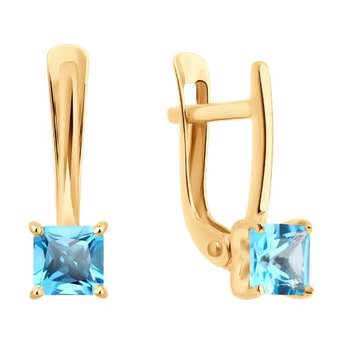 Серьги из золота 585 пробы с топазами