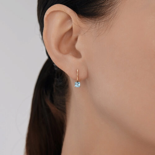 Серьги из золота 585 пробы с топазами