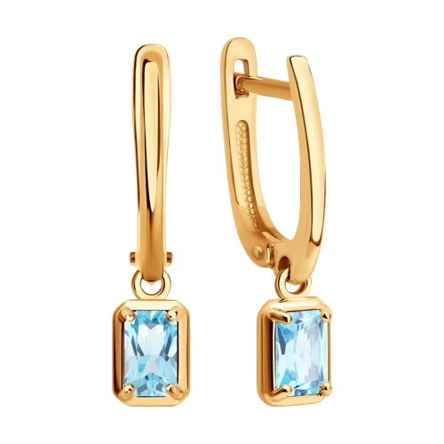 Серьги из золота 585 пробы с топазами