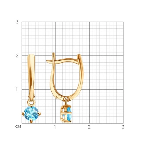 Серьги из золота 585 пробы с топазами